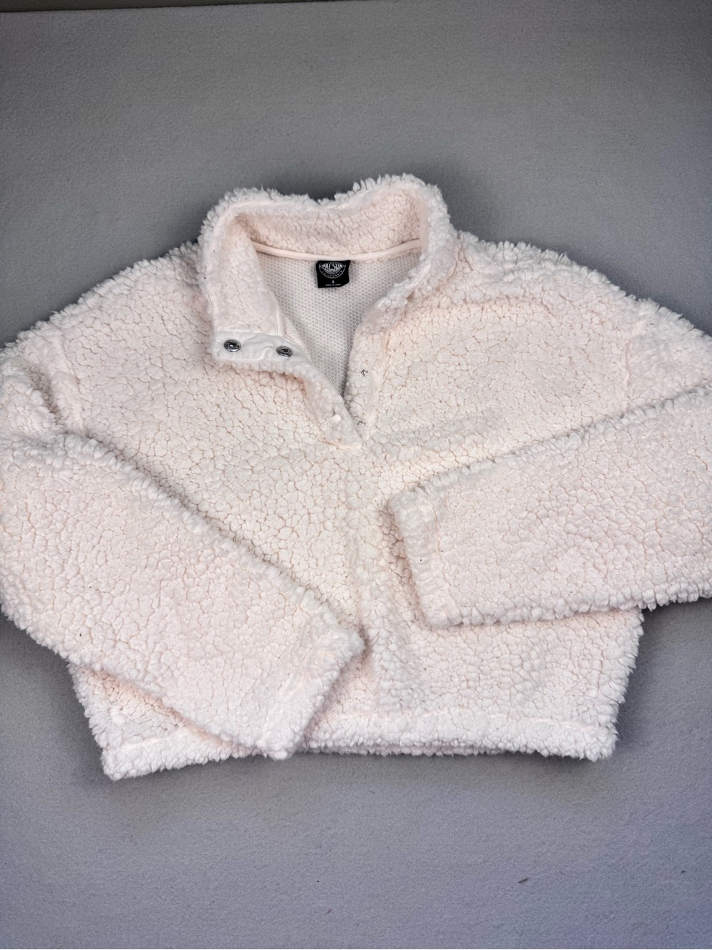 PacSun Cream Sherpa Snap Pullover
